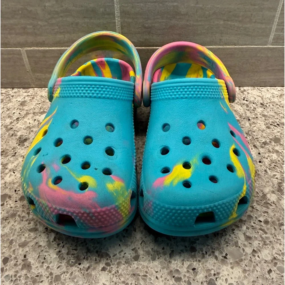 Crocs Toddler Classic Multi-Color Marbled Clog/Slip-On Casual Shoes Size C9